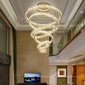 Large Staircase LED Crystal Lamp Home Decoration Lustre Fixtures Luxury Hotel Modern Chandelier Lighting